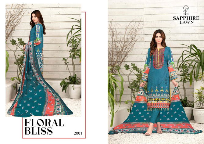 Sapphire Lawn 2  Latest Fancy Designer Karachi Dress Materials Collection